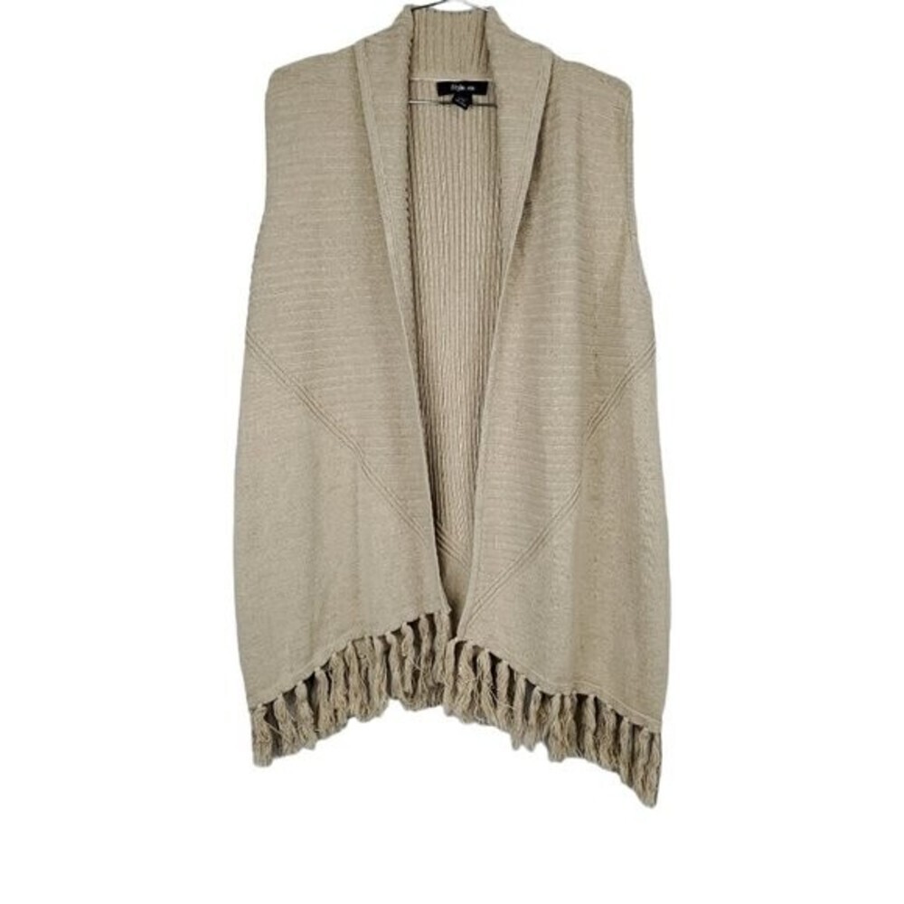 💥350 Style & Co Fringe, Sleeveless Open Front Cardigan Sweater